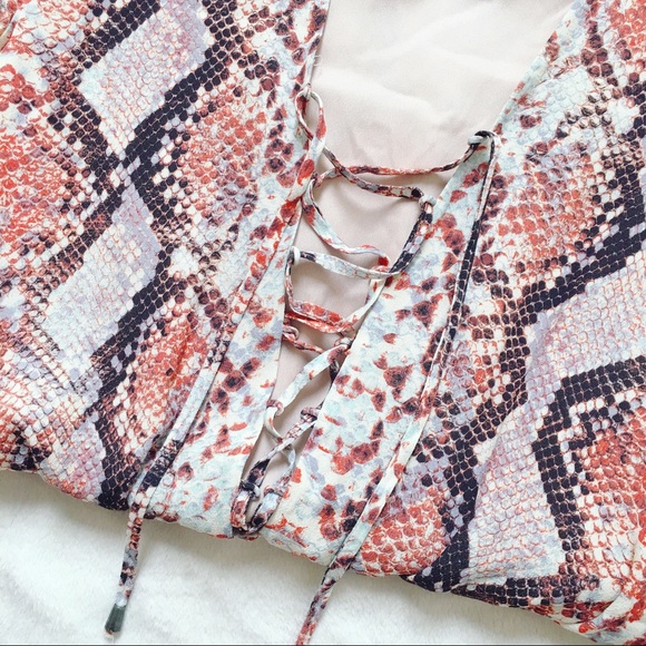 Lovers + Friends Dusty Python Printed Romper - Picture 3 of 8